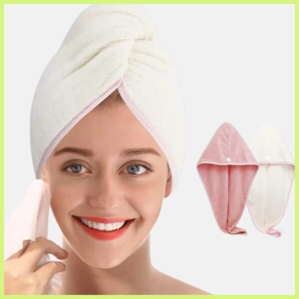 Hair Dry Towel With Button